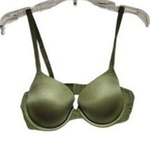 Auden The Daydream Lightly Lined Full Coverage Bra Green 36C Lace Detail